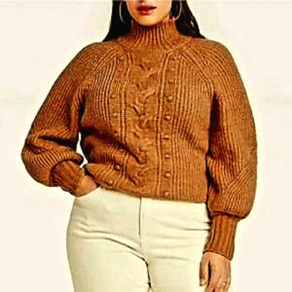 NWT Ava & Viv Rust Cable Knit Sweater size 3x